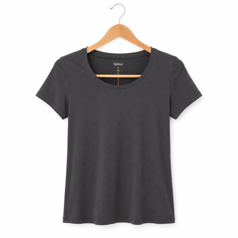 Quince Tee Womens Size XS Dary Gray Scoop Neck Cotton Modal Blend Minimalist NWT